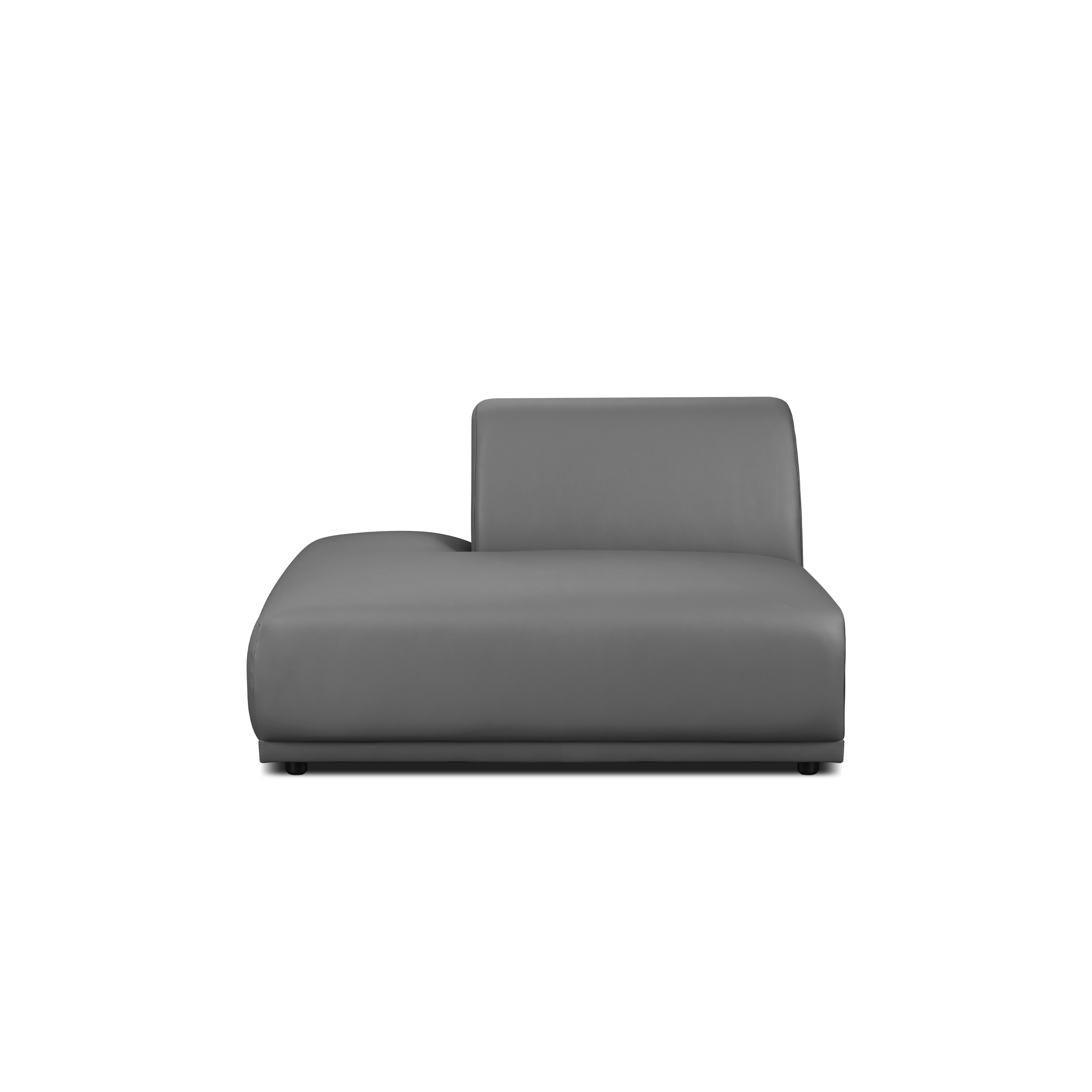 Milan Left Extended Unit - Smokey Grey (Faux Leather)