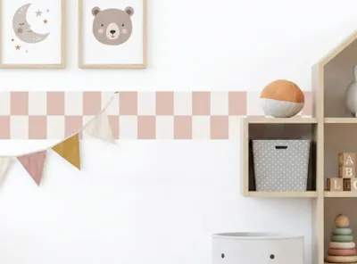 Urban Li’l Fabric Wall Border Decal Checkered Pattern (2 Colours)