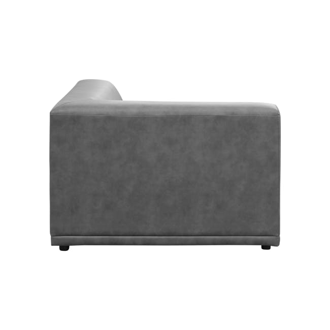 Milan 4 Seater Corner Sofa - Lead Grey (Faux Leather) - 12