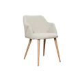 Lydia Dining Armchair - Oak, Wheat Beige (Fabric)