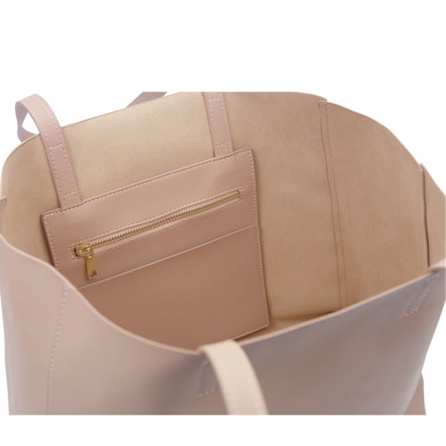 Personalised Saffiano Leather Tote Bag - Nude - 2
