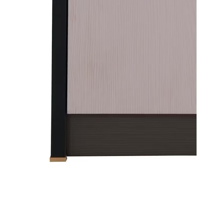 Harvey 3 Door Shoe Cabinet - Black, Grey - 4 - Modern minimalist design, sleek black frame, neutral beige background