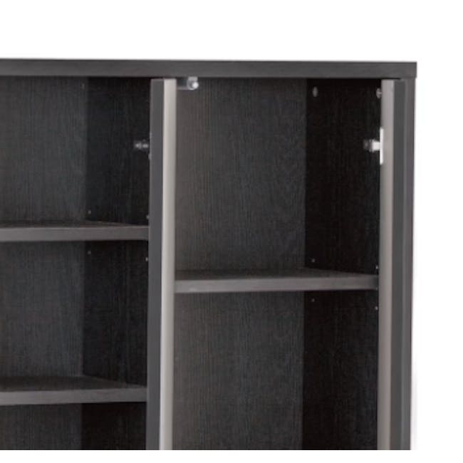 Harvey 3 Door Shoe Cabinet - Black, Grey - 5