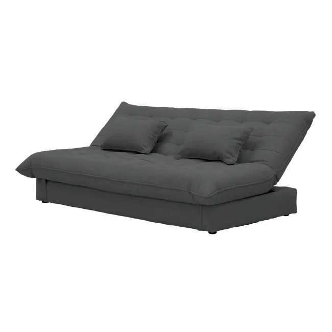 Tessa 3 Seater Storage Sofa Bed - Charcoal (Eco Clean Fabric) - 8 - Modern tufted gray sofa, sleek design, comfortable