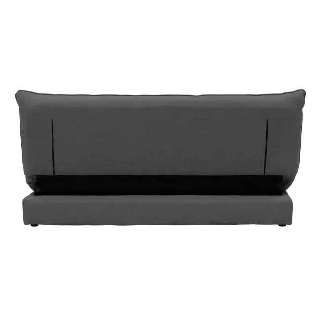 Tessa 3 Seater Storage Sofa Bed - Charcoal (Eco Clean Fabric) - 11 - Modern gray sofa with sleek design, comfortable