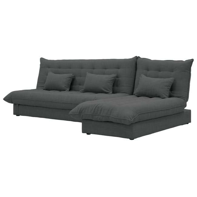 Tessa L-Shaped Storage Sofa Bed - Charcoal (Eco Clean Fabric) - 15