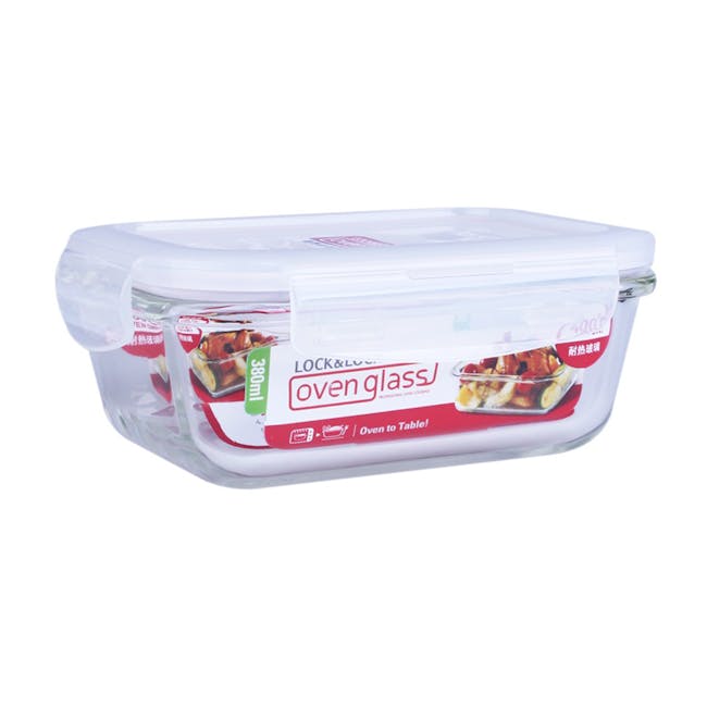 LocknLock Euro Rectangle Oven Glass Food Container 380ml - 0