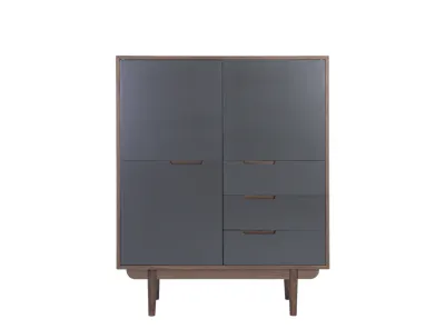 Larisa Tall Sideboard 1.1m - Walnut, Grey