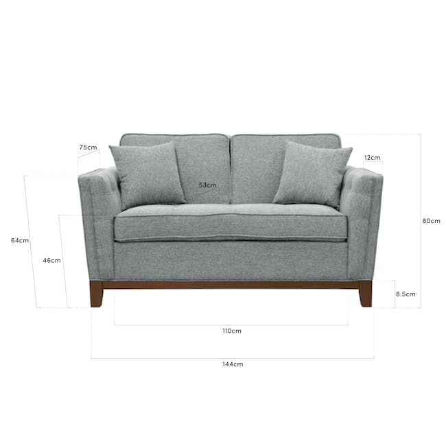 Byron 2 Seater Sofa - Oak, Siberian Grey - 6