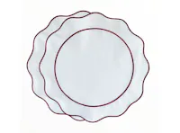 Riva Scallop Linen Round Placemat (1 Pc) - Bordeaux