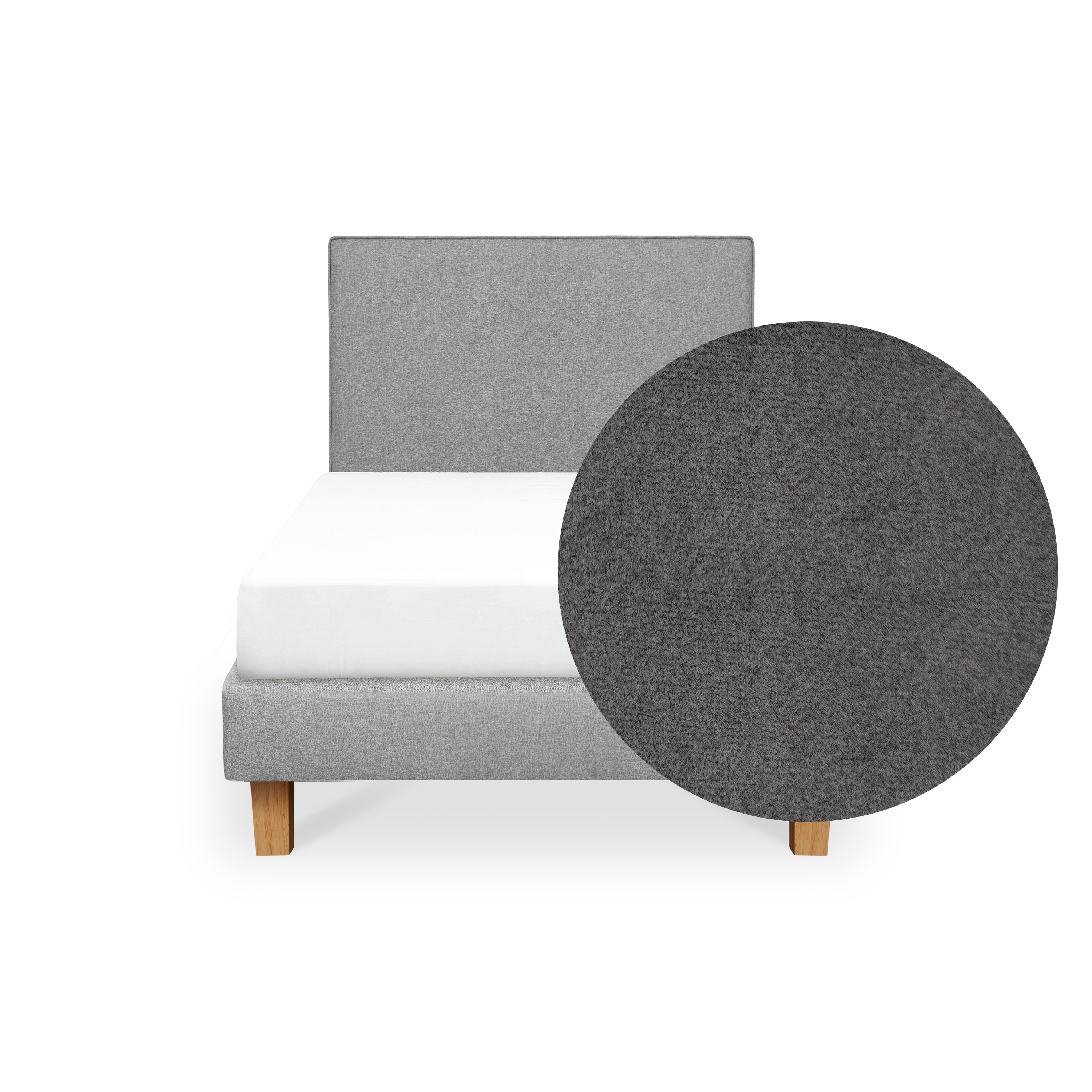 ESSENTIALS Single Headboard Divan Bed - Shadow Grey (Pet Friendly)