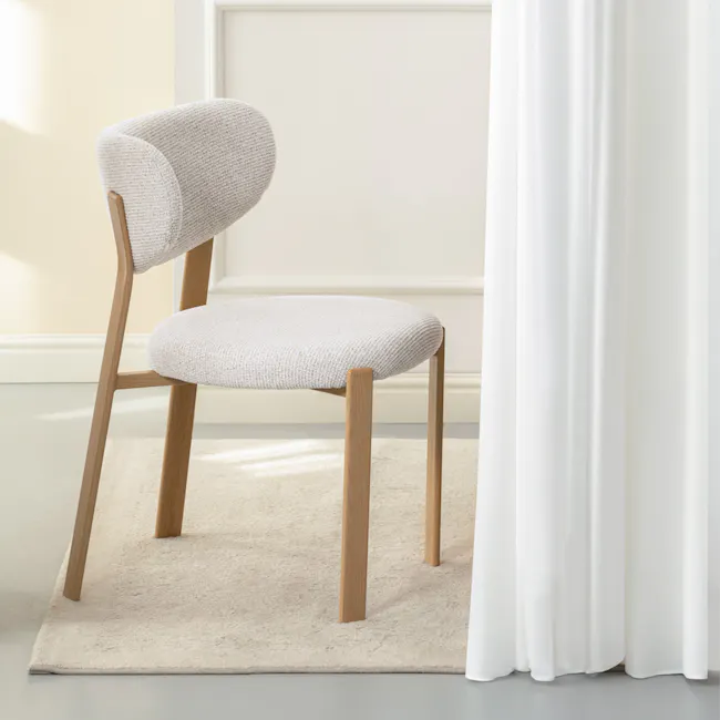 Sierra Dining Chair - Oak, Light Grey - 5