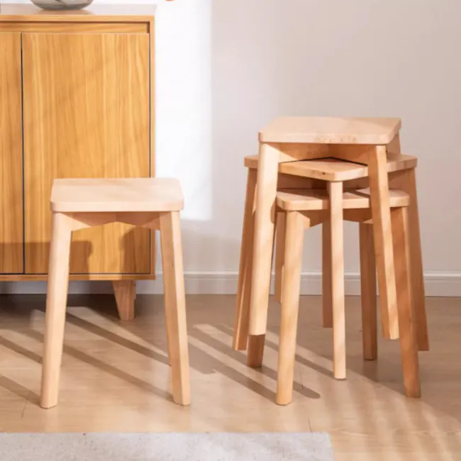 Pekka Stackable Stool - Oak - 4