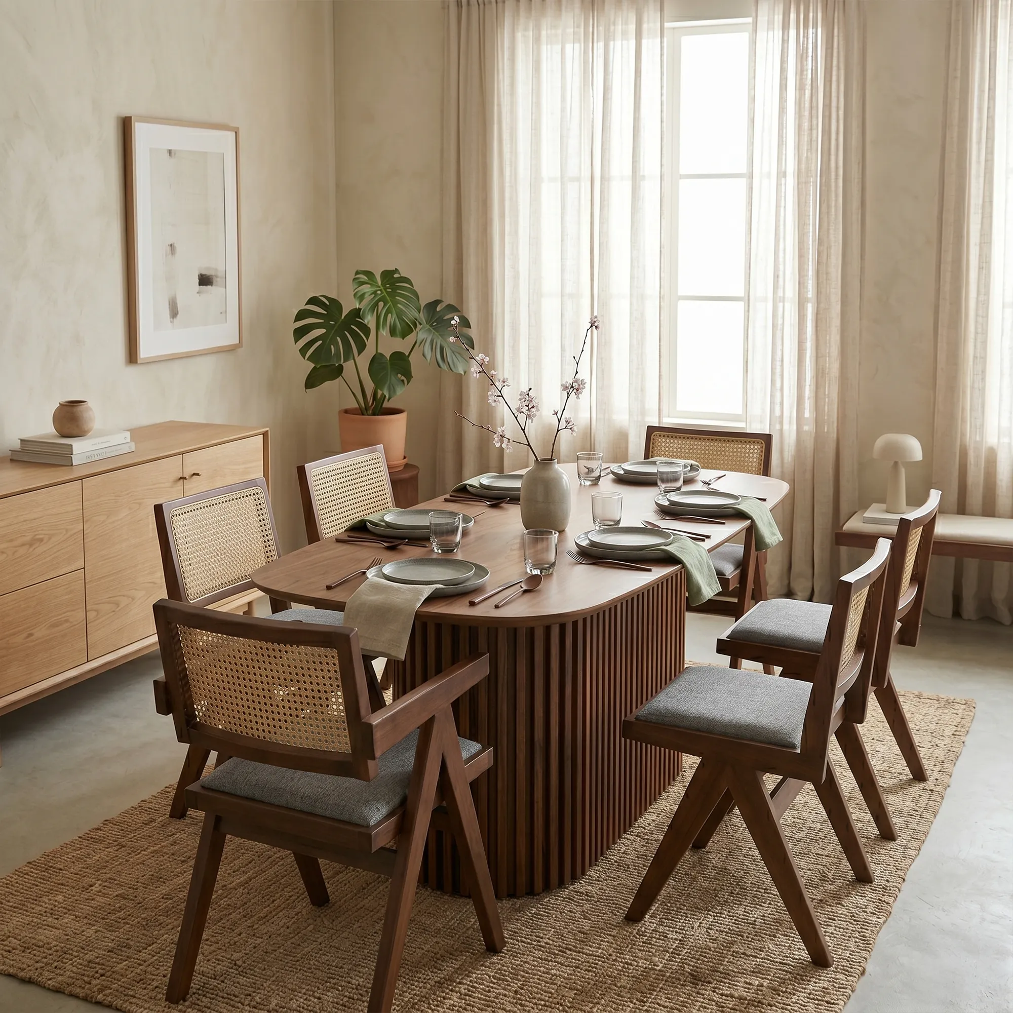 (As-is) Bolton Dining Table 1.8m - Walnut - 1 - 7