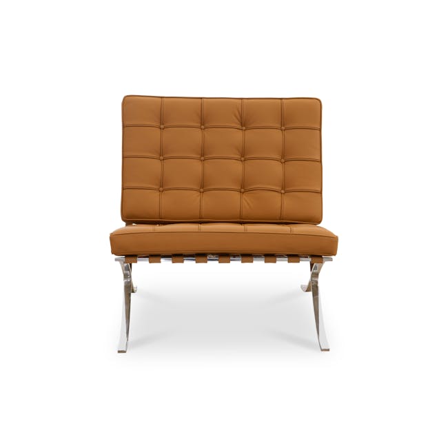 Benton Chair with Benton Ottoman - Tan (Genuine Cowhide) - 1