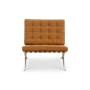 Benton Chair with Benton Ottoman - Tan (Genuine Cowhide) - 1