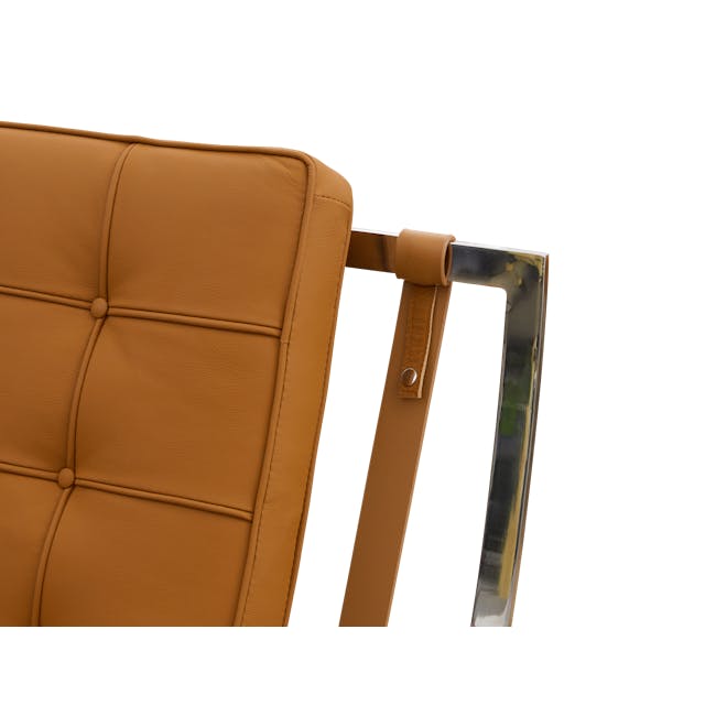 Benton Chair with Benton Ottoman - Tan (Genuine Cowhide) - 3