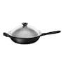 Meyer Midnight Nonstick Hard Anodized 32cm Covered Stirfry with Helping Handle - 0