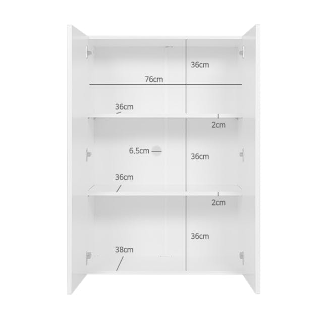 Fikk 2 Door Tall Cabinet - White - 10