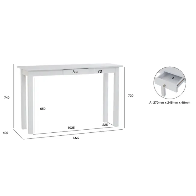 (As-is) Nancy Console Table 1.2m - White - 4 - 13