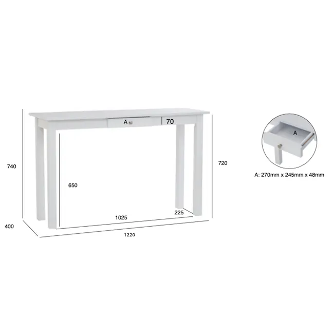 (As-is) Nancy Console Table 1.2m - White - 6 - 11