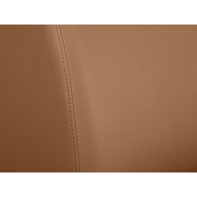 Milan Left Arm Unit - Caramel Tan (Faux Leather) - 14 - Leather texture, stitching detail, smooth surface, high-quality