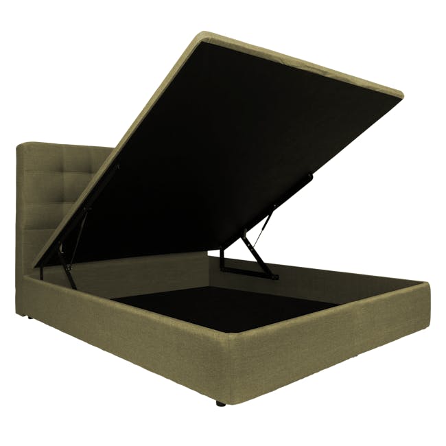 ESSENTIALS King Headboard Storage Bed - Khaki (Fabric) - 1