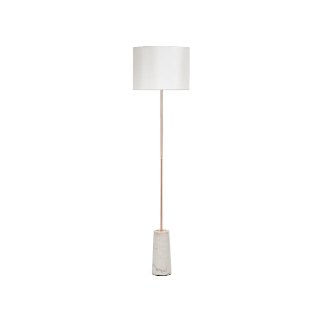 Alyssa Floor Lamp - White, Copper - 0