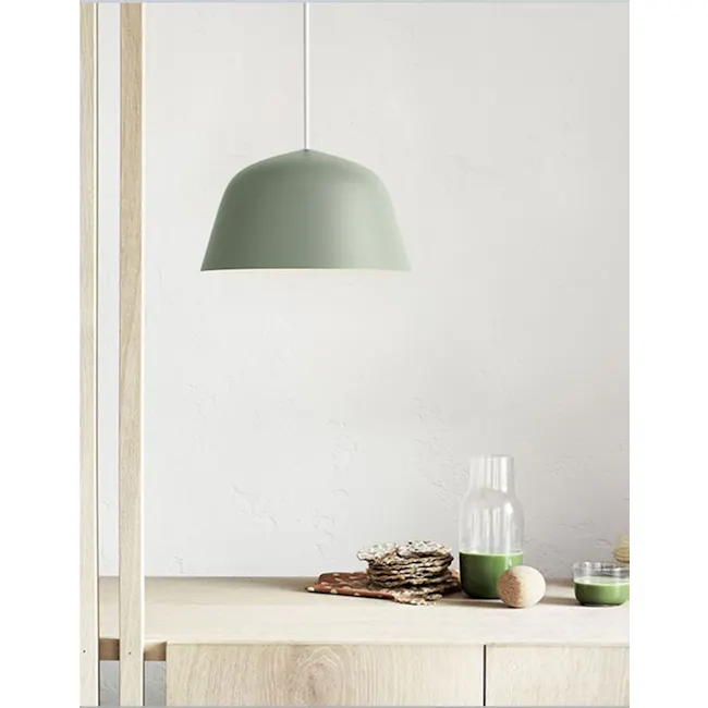 Wesla Pendant Lamp - Green (2 Sizes) - 4 - Green pendant light, minimalist decor, natural materials, rustic charm, wooden