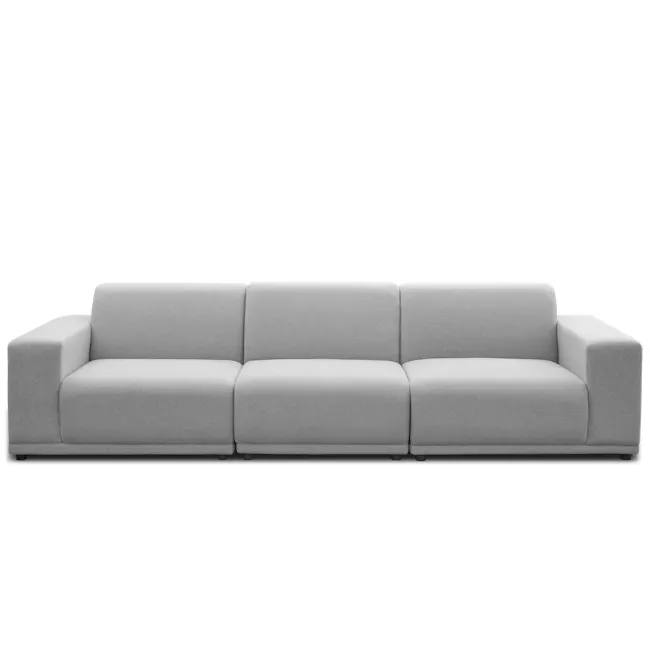Milan 4 Seater Sofa - Slate (Fabric) - 1 - Modern gray sectional sofa, minimalist design, clean lines, comfortable seating