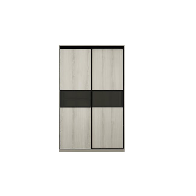 Lorren Sliding Door Wardrobe 1 with Glass Panel - White Oak - 7
