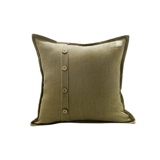 Button Cushion Cover - Dusty Green - 0