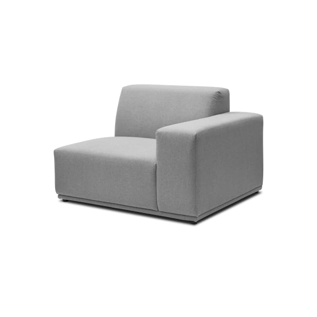 Milan 4 Seater Sofa with Ottoman - Slate (Fabric) - 14 - Modern minimalist sofa, sleek design, comfortable seating