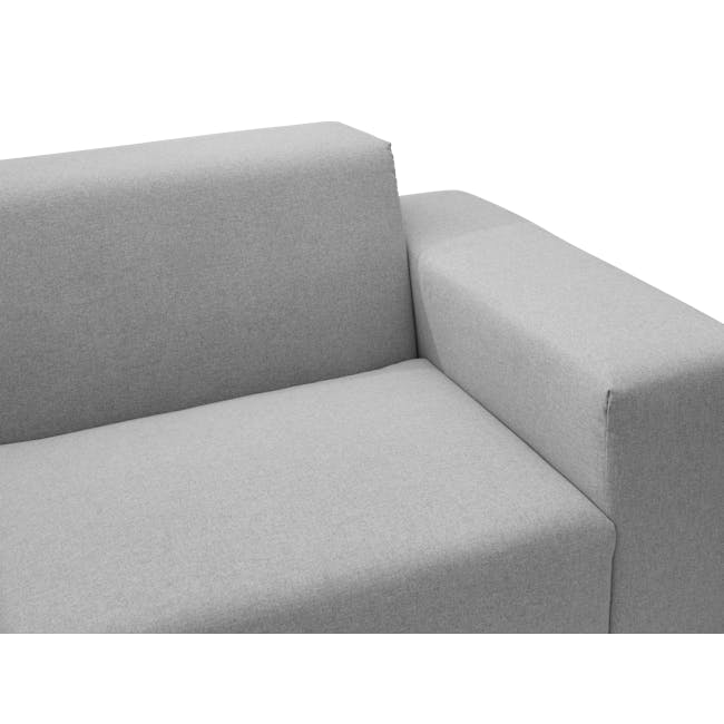 Milan 4 Seater Sofa with Ottoman - Slate (Fabric) - 17 - Modern gray upholstered sofa, minimalist design, textured fabric