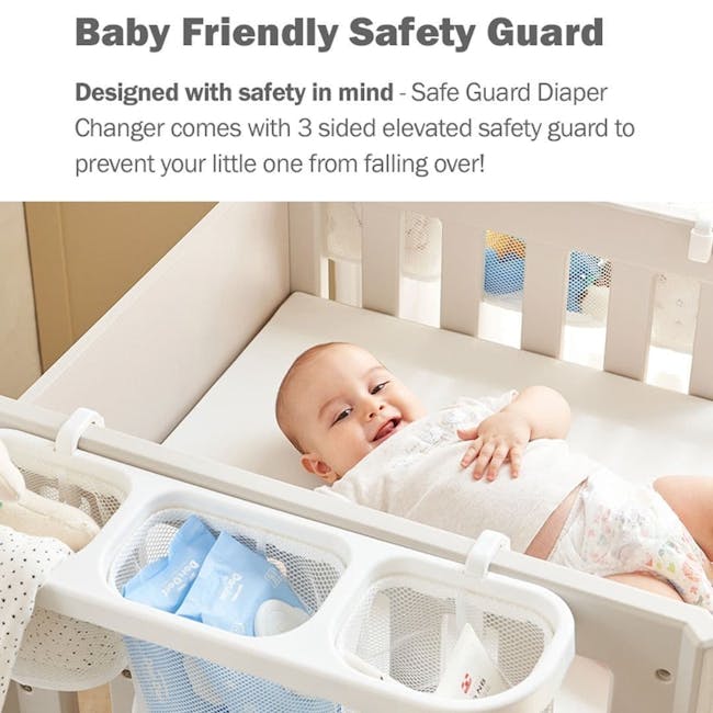 IFAM SafeGuard Baby Diaper Changing Table with Waterproof Mat - White - 8
