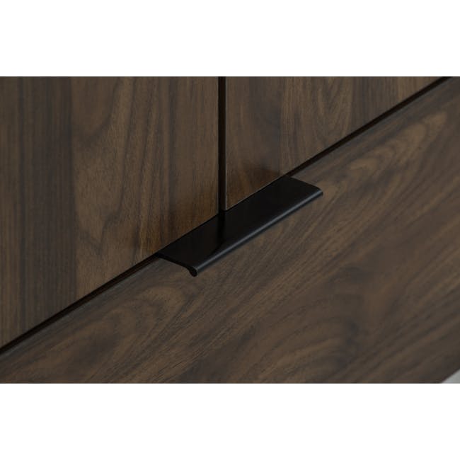 Carrie Tall Storage Cabinet - 6 - Wooden cabinet, dark wood finish, sleek design, modern furniture, black handle, minimalist