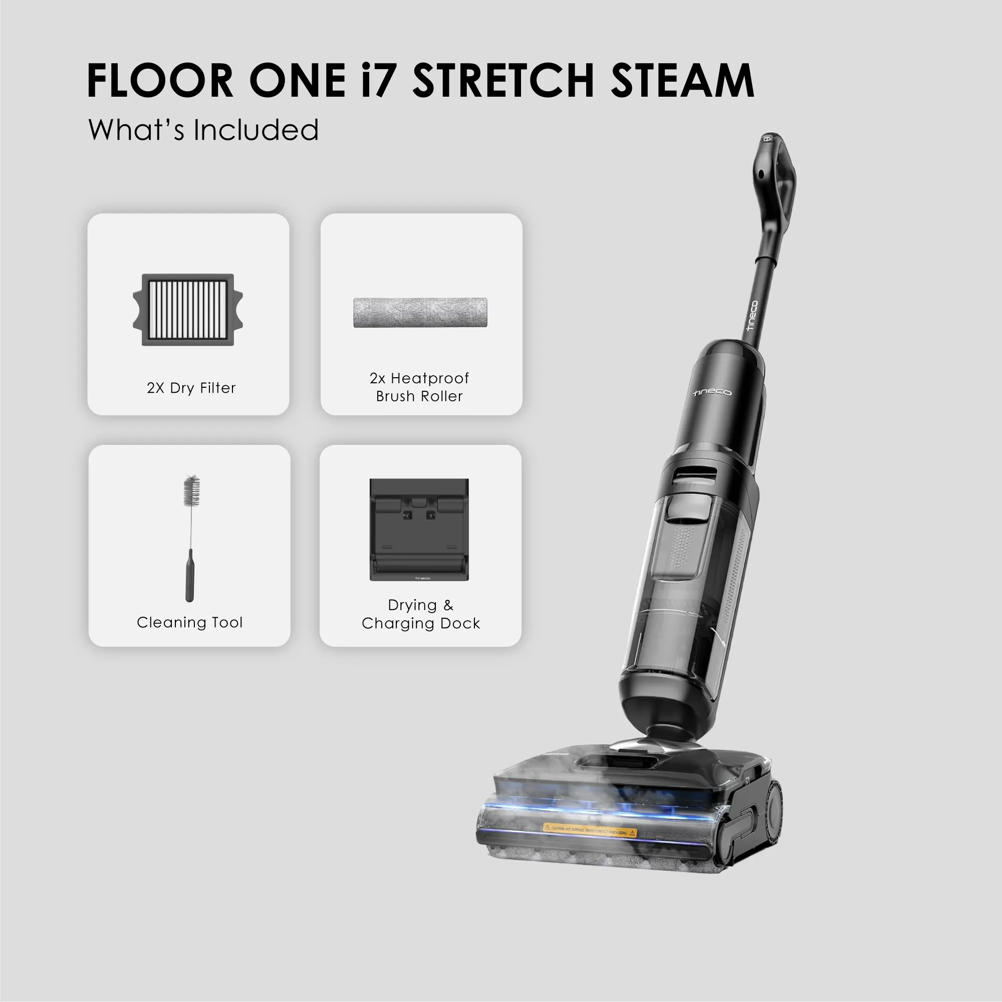 Tineco Floor One i7 Stretch Steam Smart Wet & Dry Vacuum Cleaner - 12