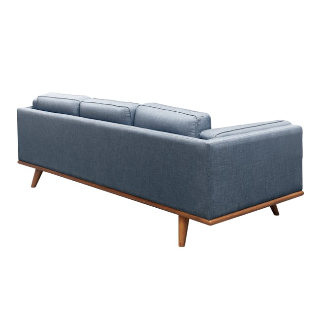 Carter 3 Seater Sofa in Navy with Logan Lounge Chair in Black - 5