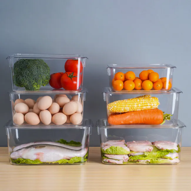 Luca Multi-Purpose Storage Box with Lid - Small - 7 - Clear plastic containers, neatly organized, layered storage