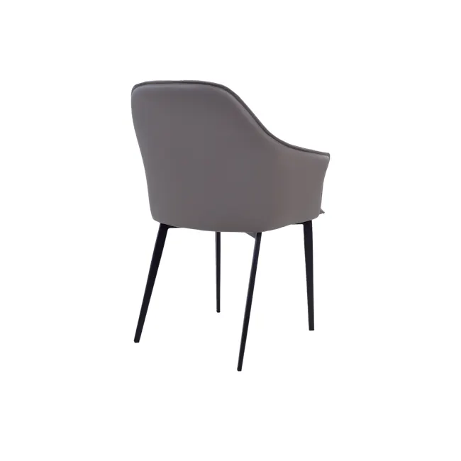 Kelv Dining Chair - Taupe (Faux Leather) - 4 - Modern minimalist chair, sleek design, contemporary style, stylish furniture