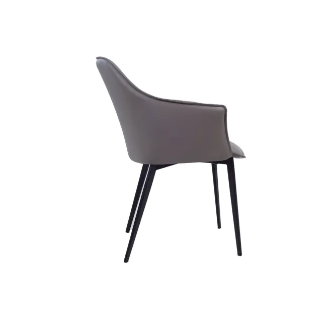 Kelv Dining Chair - Taupe (Faux Leather) - 3 - Modern minimalist chair, sleek design, contemporary style, stylish furniture