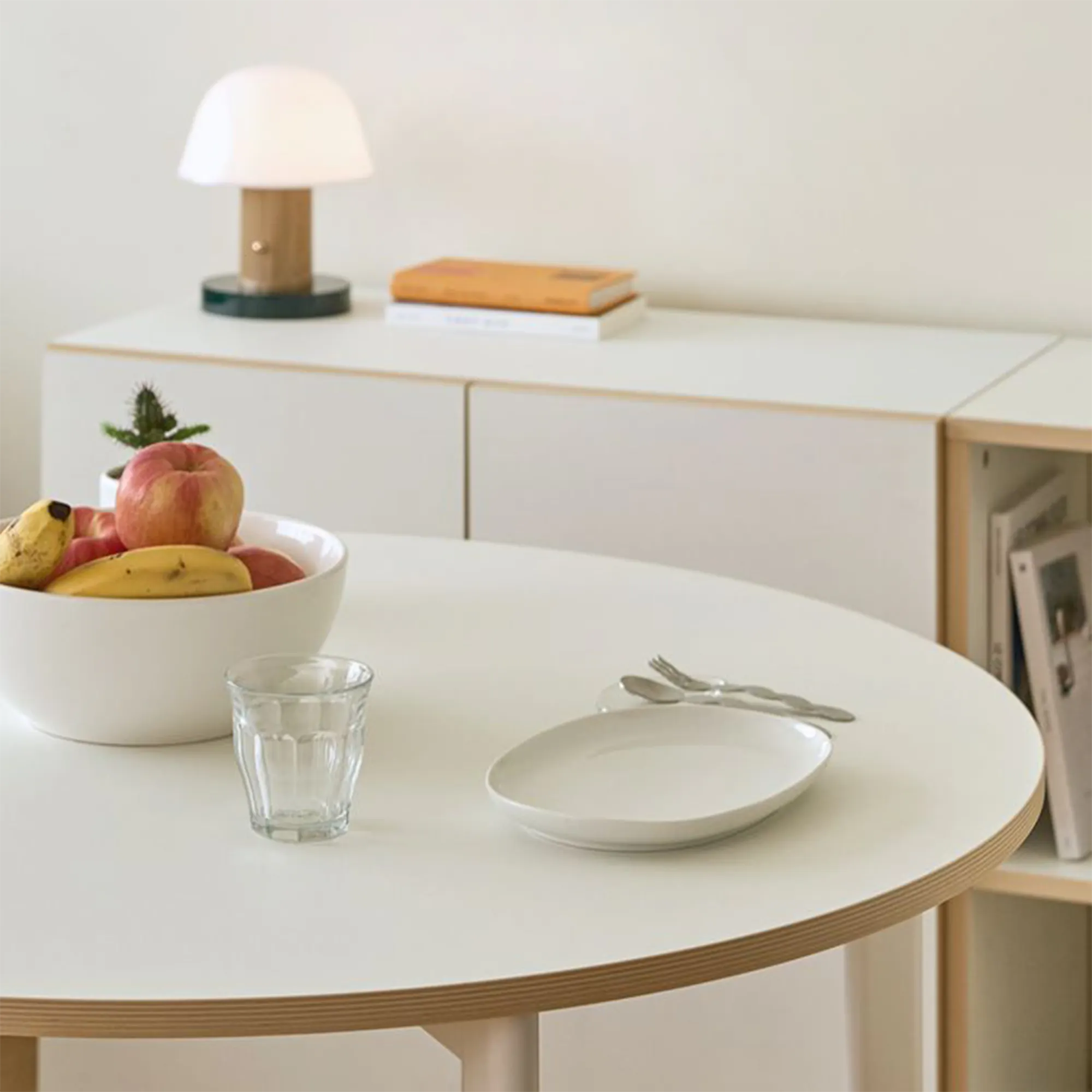 Kira Round Dining Table 1m - Warm White - 14