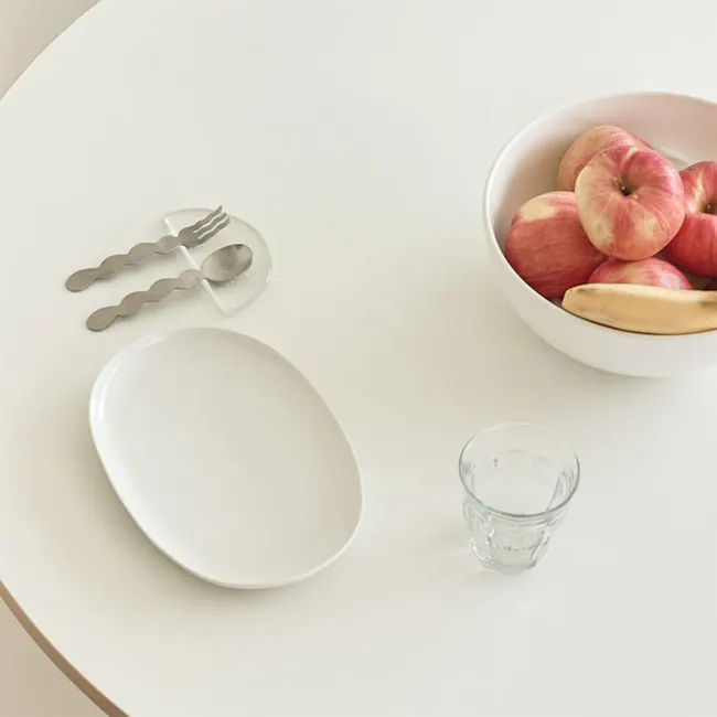 Kira Round Dining Table 1m - Warm White - 13
