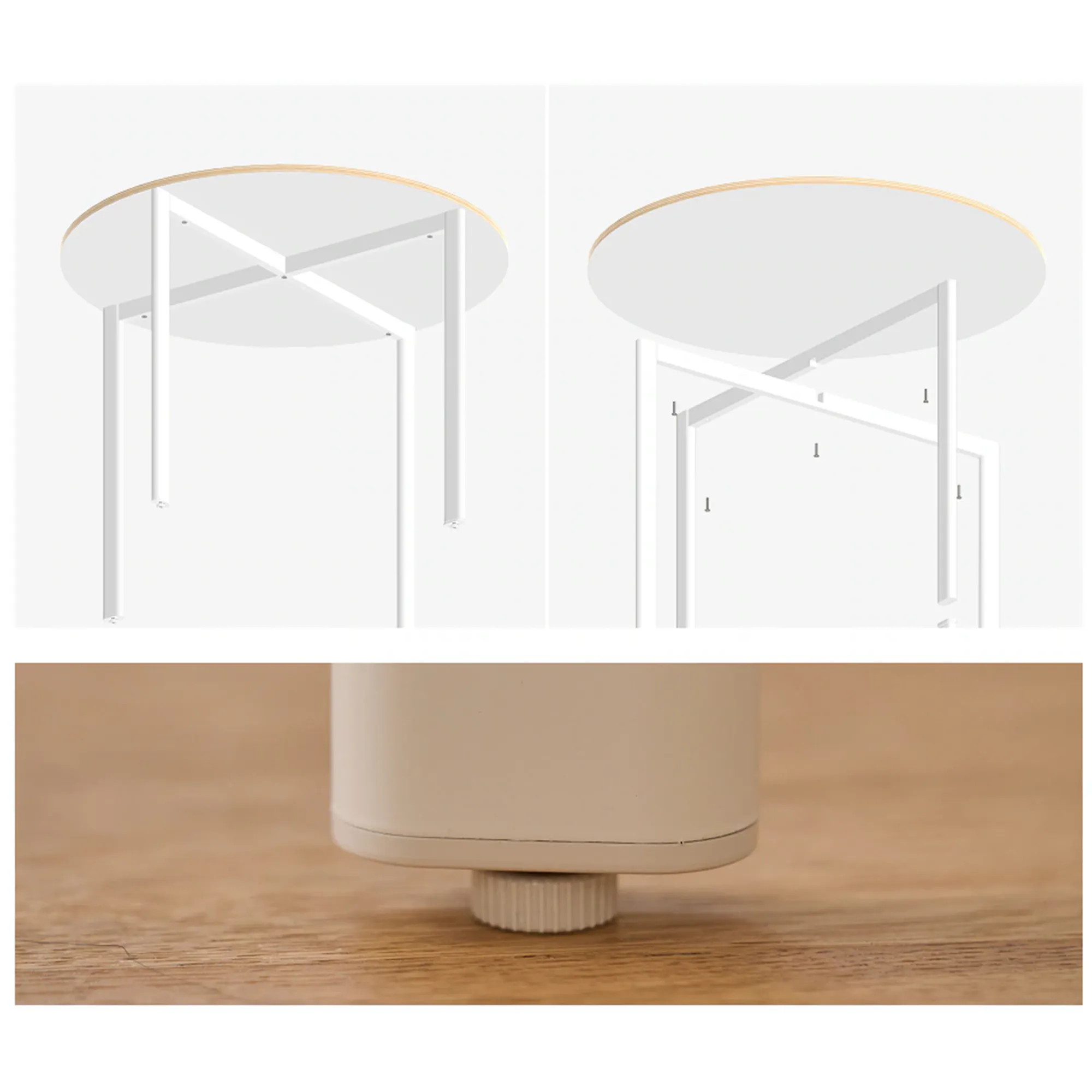 Kira Round Dining Table 1m - Warm White - 18