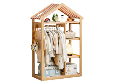 Micah Wooden Kids Open Wardrobe 0.9m