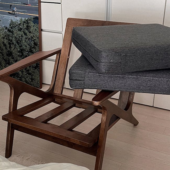 Aston Armchair - Seal - 16 - Wooden chair with dark brown finish, modern design, sturdy construction, comfortable seating