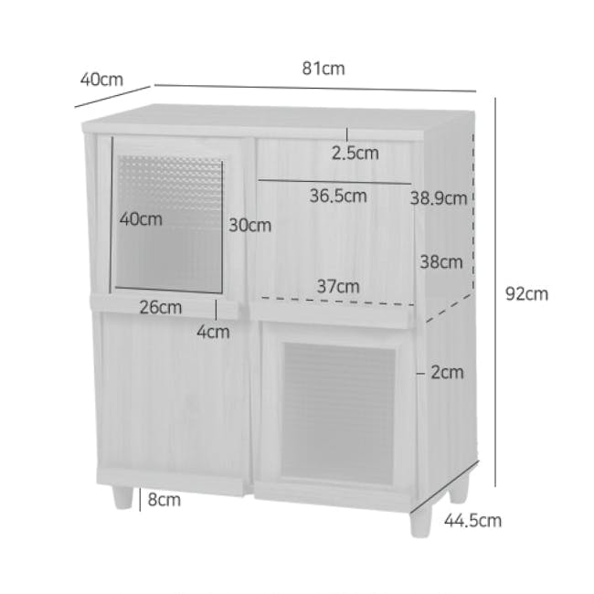 Jael 4 Door Cabinet with Flapdoors 0.8m - Oak - 6