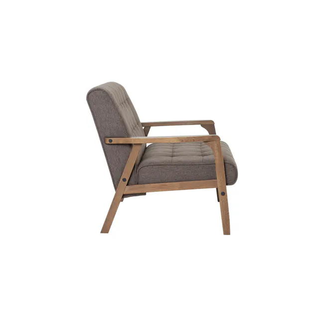Tucson 2 Seater Sofa - Cocoa, Chestnut (Fabric) - 8 - modern wooden chair, gray upholstered seat, wooden frame, minimalist