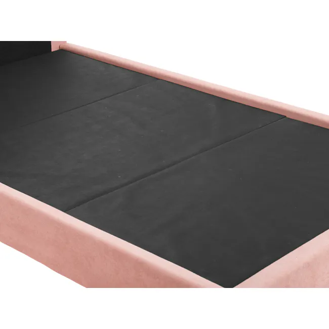 Aspen Super Single Bed - Blush - 8 - Black fabric mattress, pink frame, clean and simple design, soft texture, ergonomic