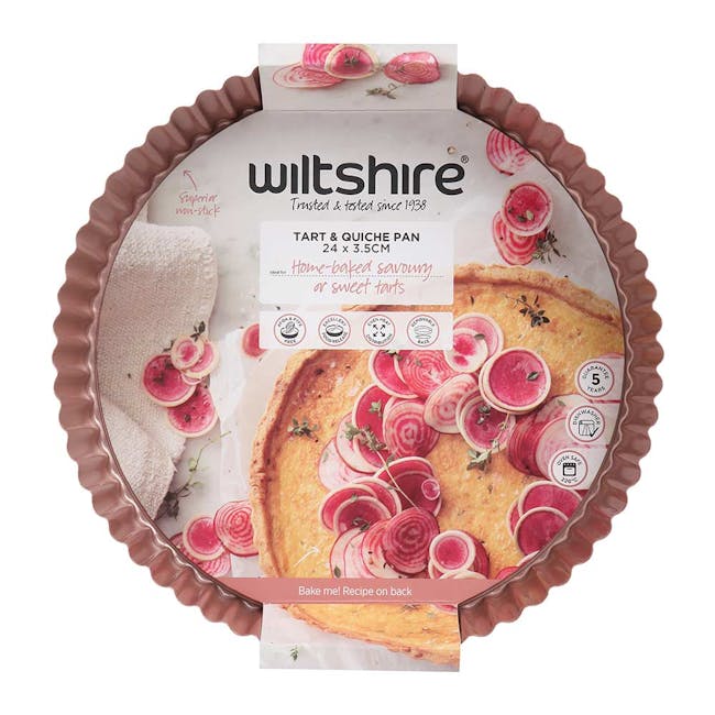 Wiltshire Rose Gold Quiche & Tart Pan - 5 - Tart & Quiche Pan, Home-baked savory or sweet tarts, Baked in 220°C oven